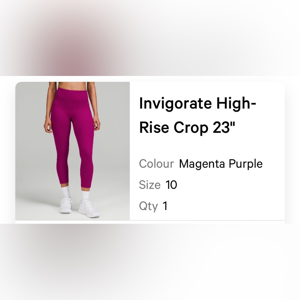 Invigorate High-rise Crop 23” like new size 10